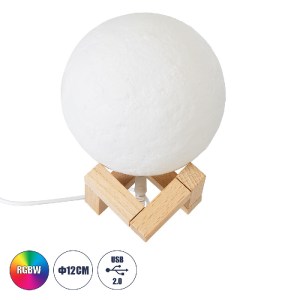 glo-79606-79606_0 GLOBOSTAR® MOON 79606 ΜΟΝΤΕΡΝΟ ΕΠΙΤΡΑΠΕΖΙΟ ΦΩΤΙΣΤΙΚΟ ΠΟΡΤΑΤΙΦ LED 2W 120LM 360° DC 5V - ΕΝ