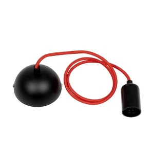glo-90001-90001_06 GLOBOSTAR® SUSPENS 90001 ΜΟΝΤΕΡΝΟ ΚΡΕΜΑΣΤΟ ΦΩΤΙΣΤΙΚΟ ΟΡΟΦΗΣ ΜΕ ΝΤΟΥΙ 1 X E27 AC 220-240V IP20 - ΜΑΥΡΟ & ΚΟΚΙΝΝΟ - Μ4 X Π4 X Υ110CM