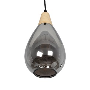 glo-999-0184-999_0184_5 GLOBOSTAR® NOAH 999-0184 ΜΟΝΤΕΡΝΟ ΚΡΕΜΑΣΤΟ ΦΩΤΙΣΤΙΚΟ ΟΡΟΦΗΣ ΜΕ ΝΤΟΥΙ 1 X E27 AC 220-240V IP20 - ΓΚΡΙ & ΜΠΕΖ - Μ16 X Π16 X Υ30CM