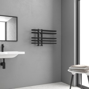 karag-DORA-N ΘΕΡΜΑΝΤΙΚΟ ΣΩΜΑ ΜΠΑΝΙΟΥ BLACK MATT DORA KARAG 18X70X40CM