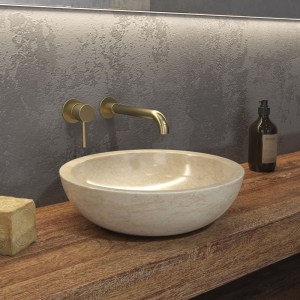 karag-ELENA-CR ΝΙΠΤΗΡΑΣ ΕΠΙΚΑΘΗΜΕΝΟΣ ΠΕΤΡΙΝΟΣ ELENA CREAM KARAG Ø40X12CM