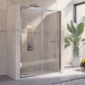 karag - INOX400130 ΚΑΜΠΙΝΑ ΑΠΟ ΤΟΙΧΟ ΣΕ ΤΟΙΧΟ ΜΕ ΔΙΑΦΑΝΟ ΚΡΥΣΤΑΛΛΟ INOX 400 CROMO KARAG 130X190CM