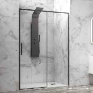 karag - LEA400-110N ΚΑΜΠΙΝΑ ΑΠΟ ΤΟΙΧΟ ΣΕ ΤΟΙΧΟ ΜΕ ΔΙΑΦΑΝΟ ΚΡΥΣΤΑΛΛΟ LEA 400 BLACK KARAG 110X200CM