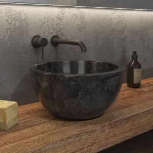 karag-LEYLA-NR ΝΙΠΤΗΡΑΣ ΕΠΙΚΑΘΗΜΕΝΟΣ ΠΕΤΡΙΝΟΣ LEYLA NERO KARAG Ø40X20CM