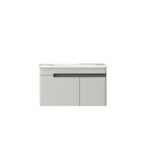 karag-NES80P ΒΑΣΗ PVC ΜΕ ΔΥΟ ΠΟΡΤΕΣ ΚΑΙ ΝΙΠΤΗΡΑ LIGHT GREY NESSE 80 KARAG 80X47X50CM