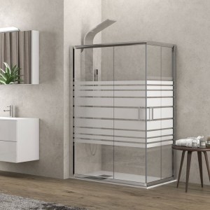 karag-NFLS10070120180 ΚΑΜΠΙΝΑ ΟΡΘΟΓΩΝΙΑ ΜΕ ΣΕΡΙΓΡΑΦΑΤΟ ΚΡΥΣΤΑΛΛΟ NEW FLORA 100 CROMO KARAG 70X120X180CM