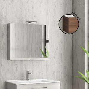 karag-NMI758702 ΚΑΘΡΕΠΤΗΣ ΑΝΟΙΓΟΜΕΝΟΣ ΜΕ ΔΥΟ ΠΟΡΤΕΣ BROWN 8702 COLLECTION:NEW KARAG 75X13X60CM