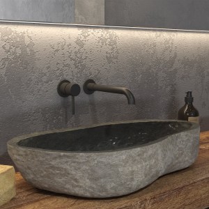 karag - RIVER-GR ΝΙΠΤΗΡΑΣ ΕΠΙΚΑΘΗΜΕΝΟΣ ΠΕΤΡΙΝΟΣ RIVER GREY KARAG 70-90X34-45X15CM