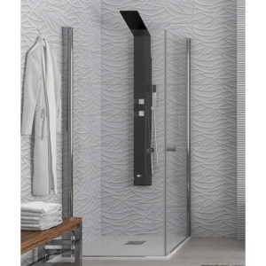 karag - S18080200 ΚΑΜΠΙΝΑ ΤΕΤΡΑΓΩΝΗ ΜΕ ΔΙΑΦΑΝΟ ΚΡΥΣΤΑΛΛΟ S1 KARAG 80X80X200CM
