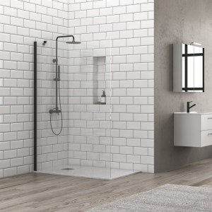 karag - S28FH20-NC ΣΤΑΘΕΡΟ ΔΙΑΧΩΡΙΣΤΙΚΟ ΝΤΟΥΖΙΕΡΑΣ ΜΕ ΔΙΑΦΑΝΟ ΚΡΥΣΤΑΛΛΟ S 28F ALTO BLACK KARAG 20X200CM