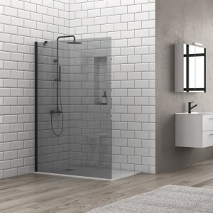karag-S28FH80-NF ΣΤΑΘΕΡΟ ΔΙΑΧΩΡΙΣΤΙΚΟ ΝΤΟΥΖΙΕΡΑΣ ΜΕ FUME ΚΡΥΣΤΑΛΛΟ S 28F ALTO BLACK KARAG 75X200CM