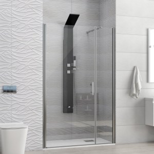 karag - S5H10530 ΚΑΜΠΙΝΑ ΑΠΟ ΤΟΙΧΟ ΣΕ ΤΟΙΧΟ ΜΕ ΔΙΑΦΑΝΟ ΚΡΥΣΤΑΛΛΟ S 5 ALTO CROMO KARAG 105X200CM (ΣΤΑΘΕΡΟ 30CM)