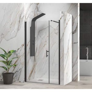 karag - S5HNC9020 ΚΑΜΠΙΝΑ ΑΠΟ ΤΟΙΧΟ ΣΕ ΤΟΙΧΟ ΜΕ ΔΙΑΦΑΝΟ ΚΡΥΣΤΑΛΛΟ S 5 ALTO BLACK KARAG 90X200CM (ΣΤΑΘΕΡΟ 20CM)