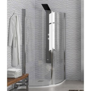 karag-S89090200S ΚΑΜΠΙΝΑ ΗΜΙΚΥΚΛΙΚΗ ΜΕ ΣΑΤΙΝΕ ΚΡΥΣΤΑΛΛΟ S8 KARAG 90X90X200CM