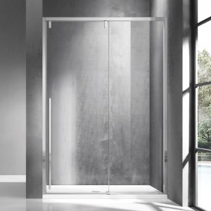 karag - SANC400140 ΚΑΜΠΙΝΑ ΑΠΟ ΤΟΙΧΟ ΣΕ ΤΟΙΧΟ ΜΕ ΔΙΑΦΑΝΟ ΚΡΥΣΤΑΛΛΟ SANTORINI 400 CROMO KARAG 140X200CM