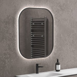 karag-SHARON8070-B ΚΑΘΡΕΠΤΗΣ ΜΕ ΚΡΥΦΟ ΦΩΤΙΣΜΟ SHARON BLACK KARAG 80X70CM