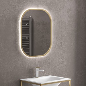 karag-SHARON8070-G ΚΑΘΡΕΠΤΗΣ ΜΕ ΚΡΥΦΟ ΦΩΤΙΣΜΟ SHARON GOLD KARAG 80X70CM