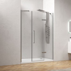 karag - TIN600140414 ΚΑΜΠΙΝΑ ΑΠΟ ΤΟΙΧΟ ΣΕ ΤΟΙΧΟ ΜΕ ΔΙΑΦΑΝΟ ΚΡΥΣΤΑΛΛΟ TINOS 600 CROMO KARAG 140X200CM (ΣΤΑΘΕΡΟ 26CM)