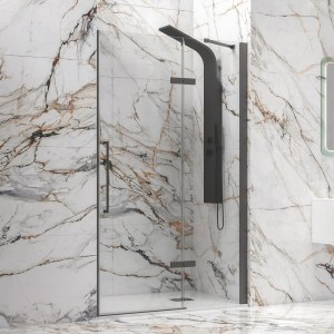 karag - TING400130 ΚΑΜΠΙΝΑ ΑΠΟ ΤΟΙΧΟ ΣΕ ΤΟΙΧΟ ΜΕ ΔΙΑΦΑΝΟ ΚΡΥΣΤΑΛΛΟ TINOS 400 GUN METAL KARAG 130X200CM