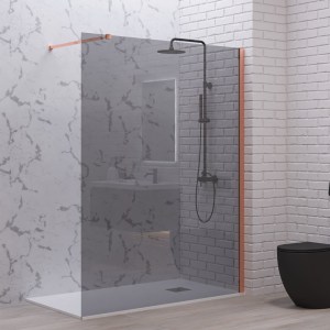 karag - WAL1-120RF ΣΤΑΘΕΡΟ ΔΙΑΧΩΡΙΣΤΙΚΟ ΝΤΟΥΖΙΕΡΑΣ ΜΕ FUME ΚΡΥΣΤΑΛΛΟ WALKIN 1 ROSE GOLD KARAG 120X200CM