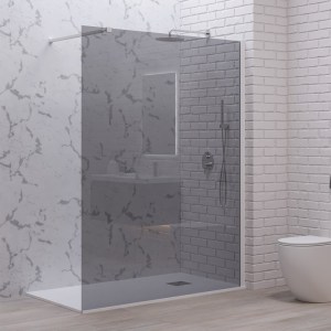 karag - WAL1-80BF ΣΤΑΘΕΡΟ ΔΙΑΧΩΡΙΣΤΙΚΟ ΝΤΟΥΖΙΕΡΑΣ ΜΕ FUME ΚΡΥΣΤΑΛΛΟ WALKIN 1 WHITE KARAG 80X200CM