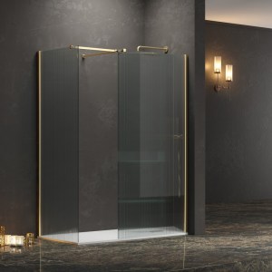 karag - WAL2-120OFL ΣΤΑΘΕΡΑ ΔΙΑΧΩΡΙΣΤΙΚΑ ΝΤΟΥΖΙΕΡΑΣ ΜΕ FLUTE ΚΡΥΣΤΑΛΛΟ WALKIN 2 GOLD KARAG 120X200CM