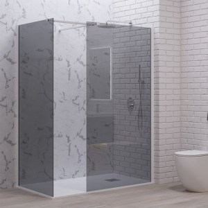 karag-WAL2-80BF ΣΤΑΘΕΡΑ ΔΙΑΧΩΡΙΣΤΙΚΑ ΝΤΟΥΖΙΕΡΑΣ ΜΕ FUME ΚΡΥΣΤΑΛΛΟ WALKIN 2 WHITE KARAG 80X200CM