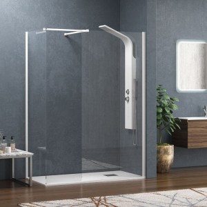 karag - WAL2B160 ΣΤΑΘΕΡΑ ΔΙΑΧΩΡΙΣΤΙΚΑ ΝΤΟΥΖΙΕΡΑΣ ΜΕ ΔΙΑΦΑΝΟ ΚΡΥΣΤΑΛΛΟ WALKIN 2 WHITE KARAG 160X200CM