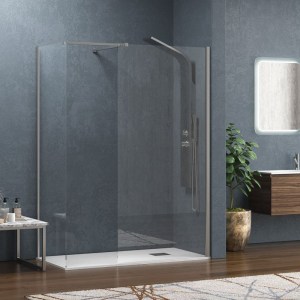 karag - WAL2C120 ΣΤΑΘΕΡΑ ΔΙΑΧΩΡΙΣΤΙΚΑ ΝΤΟΥΖΙΕΡΑΣ ΜΕ ΔΙΑΦΑΝΟ ΚΡΥΣΤΑΛΛΟ WALKIN 2 CROMO KARAG 120X200CM