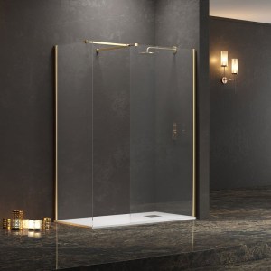 karag - WAL2O120 ΣΤΑΘΕΡΑ ΔΙΑΧΩΡΙΣΤΙΚΑ ΝΤΟΥΖΙΕΡΑΣ ΜΕ ΔΙΑΦΑΝΟ ΚΡΥΣΤΑΛΛΟ WALKIN 2 GOLD KARAG 120X200CM