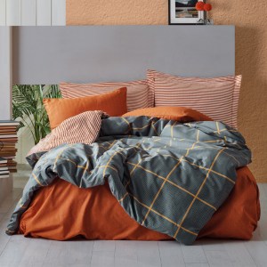meg-129CTN3876-0 ΣΕΤ ΠΑΠΛΩΜΑΤΟΘΗΚΗ STARK COTTON BOX 4 ΤΜΧ ΔΙΠΛΗ (200X220) ΧΡΩΜΑ CINNAMON - ΜΠΛΕ