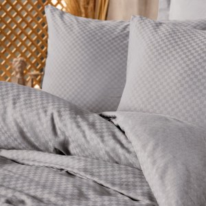 meg-129CTN4440-1 ΣΕΤ ΠΑΠΛΩΜΑΤΟΘΗΚΗ PLAID COTTON BOX 4 ΤΜΧ ΔΙΠΛΗ (200X220) ΧΡΩΜΑ ΓΚΡΙ