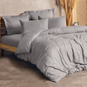 meg-129CTN4615-0 ΣΕΤ ΠΑΠΛΩΜΑΤΟΘΗΚΗ PLAID COTTON BOX 3 ΤΜΧ ΜΟΝΗ (160X220) ΧΡΩΜΑ ΓΚΡΙ