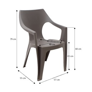 meg-26.10079-5 ΠΟΛΥΘΡΟΝΑ ΠΟΛΥΠΡΟΠΥΛΕΝΙΟΥ DANTE ΧΡΩΜΑ CAPPUCCINO 57X55X79ΕΚ.