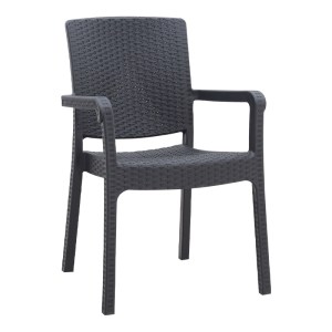 meg-CH-N5080-BL-0 ΠΟΛΥΘΡΟΝΑ ΚΗΠΟΥ ΠΟΛΥΠΡΟΠΥΛΕΝΙΟΥ ΜΕ ΠΛΕΞΗ ΡΑΤΤΑΝ ΧΡΩΜΑ ΜΑΥΡΟ 56X60X86,5ΕΚ.