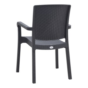 meg-CH-N5080-BL-2 ΠΟΛΥΘΡΟΝΑ ΚΗΠΟΥ ΠΟΛΥΠΡΟΠΥΛΕΝΙΟΥ ΜΕ ΠΛΕΞΗ ΡΑΤΤΑΝ ΧΡΩΜΑ ΜΑΥΡΟ 56X60X86,5ΕΚ.