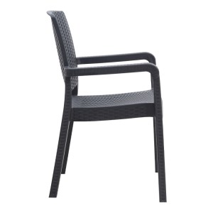 meg-CH-N5080-BL-4 ΠΟΛΥΘΡΟΝΑ ΚΗΠΟΥ ΠΟΛΥΠΡΟΠΥΛΕΝΙΟΥ ΜΕ ΠΛΕΞΗ ΡΑΤΤΑΝ ΧΡΩΜΑ ΜΑΥΡΟ 56X60X86,5ΕΚ.