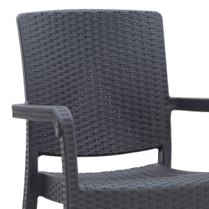 meg-CH-N5080-BL-5 ΠΟΛΥΘΡΟΝΑ ΚΗΠΟΥ ΠΟΛΥΠΡΟΠΥΛΕΝΙΟΥ ΜΕ ΠΛΕΞΗ ΡΑΤΤΑΝ ΧΡΩΜΑ ΜΑΥΡΟ 56X60X86,5ΕΚ.