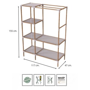 meg-FIX-2036-1-4 ΝΤΟΥΛΑΠΑ ΡΟΥΧΩΝ ΑΝΟΙΧΤΗ - ΕΠΙΠΛΟ ΕΙΣΟΔΟΥ ΞΥΛΙΝΟ - ΠΛΑΣΤΙΚΟ ΧΡΩΜΑ ΦΥΣΙΚΟ - ΜΠΕΖ 117X47X155ΕΚ.