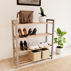 meg-FIX-2041-1-0 ΠΑΠΟΥΤΣΟΘΗΚΗ ΞΥΛΙΝΗ - ΠΛΑΣΤΙΚΗ ΧΡΩΜΑ ΦΥΣΙΚΟ - ΜΠΕΖ 66X20X68ΕΚ.