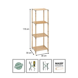 meg-FIX-2053-4-4 ΡΑΦΙΕΡΑ ΔΑΠΕΔΟΥ ΞΥΛΙΝΗ - ΠΛΑΣΤΙΚΗ ΧΡΩΜΑ ΦΥΣΙΚΟ - ΜΠΕΖ 38X30X116ΕΚ.