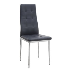 meg-GP001-0047,1-0 ΚΑΡΕΚΛΑ ΤΡΑΠΕΖΑΡΙΑΣ ROSA MEGAPAP ΜΑΥΡΟ PU - ΜΕΤΑΛΛΙΚΟ ΠΟΔΙ ΧΡΩΜΙΟΥ 41X48X98ΕΚ.