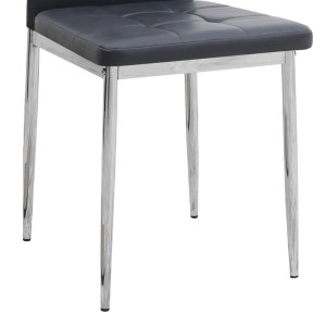 meg-GP001-0047,1-9 ΚΑΡΕΚΛΑ ΤΡΑΠΕΖΑΡΙΑΣ ROSA MEGAPAP ΜΑΥΡΟ PU - ΜΕΤΑΛΛΙΚΟ ΠΟΔΙ ΧΡΩΜΙΟΥ 41X48X98ΕΚ.