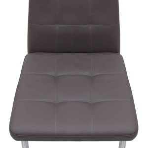meg-GP001-0047,3-7 ΚΑΡΕΚΛΑ ΤΡΑΠΕΖΑΡΙΑΣ ROSA MEGAPAP ΚΑΦΕ PU - ΜΕΤΑΛΛΙΚΟ ΠΟΔΙ ΧΡΩΜΙΟΥ 41X48X98ΕΚ.