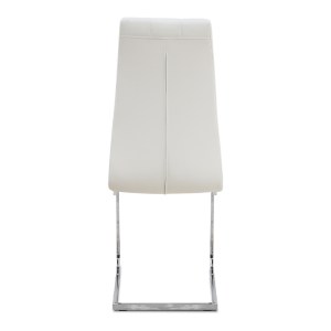 meg-GP001-0050,2-4 ΚΑΡΕΚΛΑ ΤΡΑΠΕΖΑΡΙΑΣ VELA MEGAPAP ΛΕΥΚΟ PU - ΜΕΤΑΛΛΙΚΗ ΒΑΣΗ ΧΡΩΜΙΟΥ 41X61X107ΕΚ.