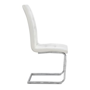 meg-GP001-0050,2-5 ΚΑΡΕΚΛΑ ΤΡΑΠΕΖΑΡΙΑΣ VELA MEGAPAP ΛΕΥΚΟ PU - ΜΕΤΑΛΛΙΚΗ ΒΑΣΗ ΧΡΩΜΙΟΥ 41X61X107ΕΚ.