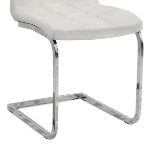 meg-GP001-0050,2-9 ΚΑΡΕΚΛΑ ΤΡΑΠΕΖΑΡΙΑΣ VELA MEGAPAP ΛΕΥΚΟ PU - ΜΕΤΑΛΛΙΚΗ ΒΑΣΗ ΧΡΩΜΙΟΥ 41X61X107ΕΚ.