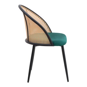 meg-GP001-0055,1-6 ΚΑΡΕΚΛΑ ΤΡΑΠΕΖΑΡΙΑΣ JACOB MEGAPAP PE RATTAN - ΚΥΠΑΡΙΣΣΙ ΒΕΛΟΥΔΟ - ΜΕΤΑΛΛΙΚΟ ΜΑΥΡΟ ΠΟΔΙ 52X50X77ΕΚ.