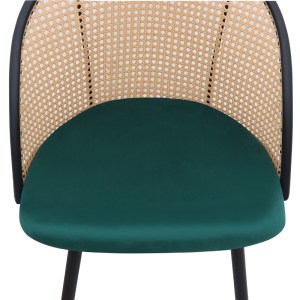 meg-GP001-0055,1-8 ΚΑΡΕΚΛΑ ΤΡΑΠΕΖΑΡΙΑΣ JACOB MEGAPAP PE RATTAN - ΚΥΠΑΡΙΣΣΙ ΒΕΛΟΥΔΟ - ΜΕΤΑΛΛΙΚΟ ΜΑΥΡΟ ΠΟΔΙ 52X50X77ΕΚ.