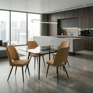 meg-GP001-0056,3-2 ΚΑΡΕΚΛΑ ΤΡΑΠΕΖΑΡΙΑΣ CHRISTY MEGAPAP ΜΟΥΣΤΑΡΔΙ ΥΦΑΣΜΑ - ΜΕΤΑΛΛΙΚΟ ΜΑΥΡΟ ΠΟΔΙ 47X59X90ΕΚ.